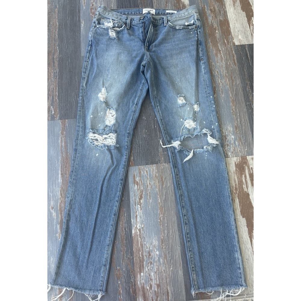 FRAME Mens SLIM FIT L'HOMME RAW EDGE DISTRESS BLUE JEANS SIZE 31